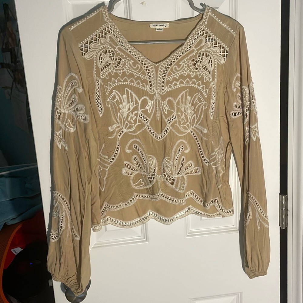Ultra Pink Long Sleeve Tan Shirt NEVER WORN